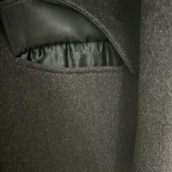 Cashmere Blend Men’s Long Winter Coat Charcoal Gray Size 46 Regular - Picture 9 of 9